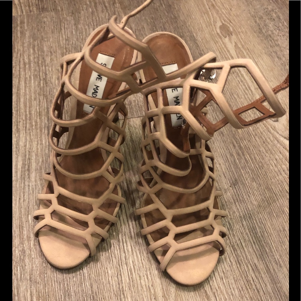 Nude cage heels
